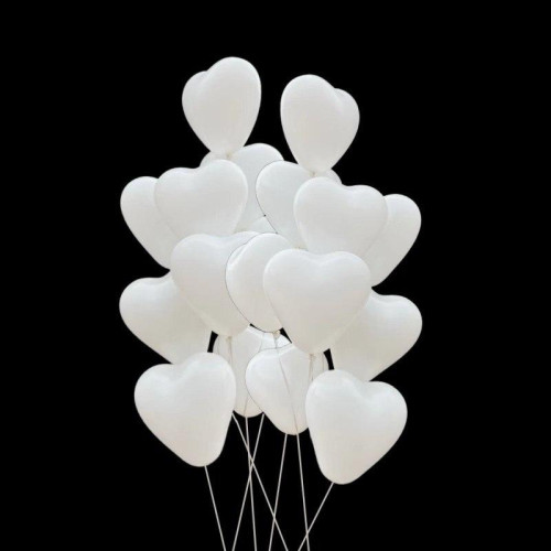 Повітряні латексні кулі біле серце 