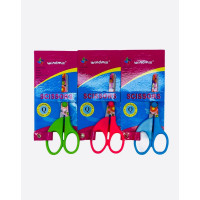 Ножницы детские с пластиковыми ручками 5003A, 4.5 см, закругленные концы с рисунком, безопасные