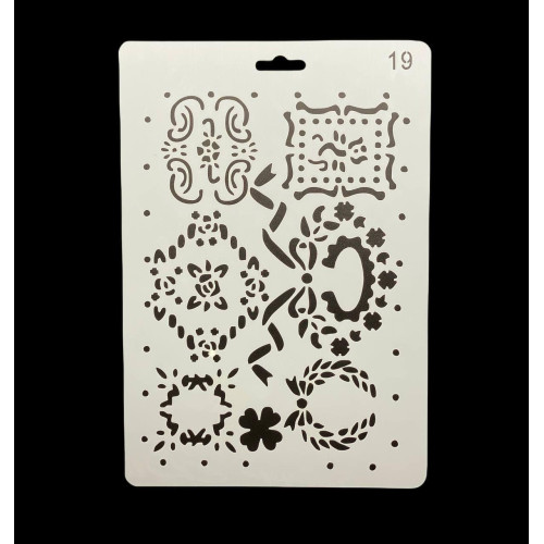 «Трафарет А4 пластиковий (арт. 19), для творчості, малювання та декору»