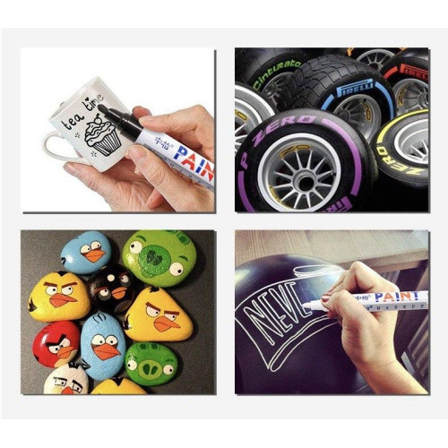 Маркер-фарба по металу білий SP-110, 3 мм, перманентний, вологостійкий, не стирається-3