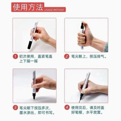 Маркер-фарба по металу білий SP-110, 3 мм, перманентний, вологостійкий, не стирається-4