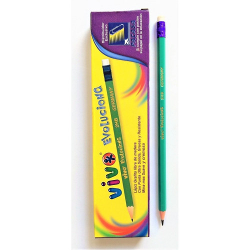 Чорнографітний гнучкий олівець VIVO PC-18008 2HB з гумкою, професійний, для креслення та навчання