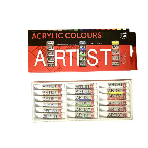 Набір акрилових фарб ARTIST 334, 18 кольорів × 12 мл, у тюбиках для малювання