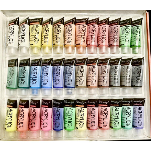 Набір акрилових фарб Artist 36 кольорів по 20мл | Професійні фарби для малювання | Акрил у тюбиках-1