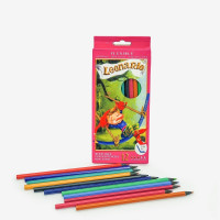 Кольорові олівці Leoonardo пластикові – набір 12 кольорів для малювання, шкільні та художні