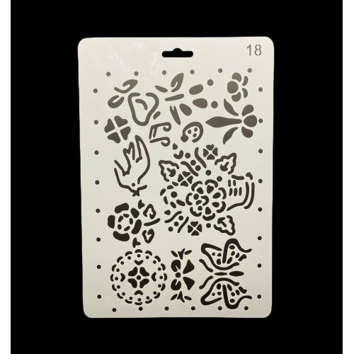 «Трафарет А4 пластиковий (арт. 18), для творчості, малювання та декору»