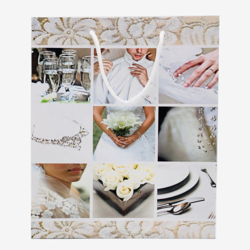 Пакет для подарка 110x140x65 мм, бумажный, праздничный, стильный-2