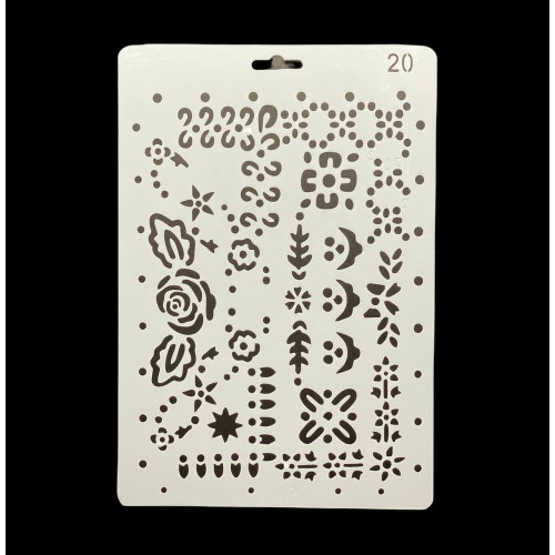 «Трафарет А4 пластиковий (арт. 20), для творчості, малювання та декору»