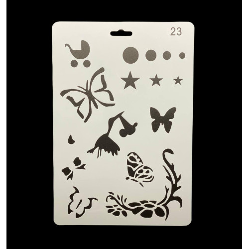 «Трафарет А4 пластиковий (арт. 18), для творчості, малювання та декору»