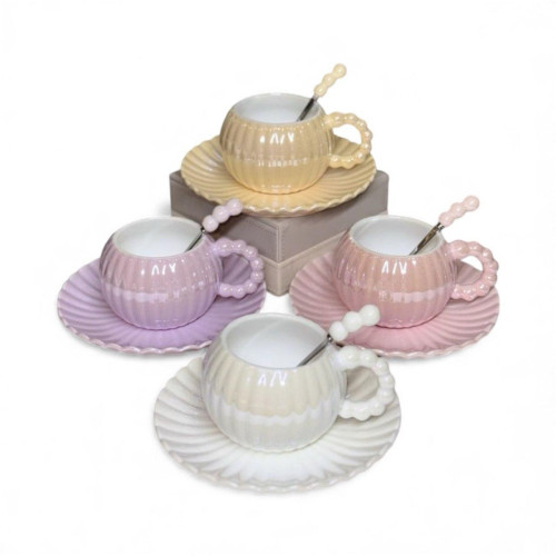 Чайная пара 220 мл с блюдцем, 4 дизайна на выбор