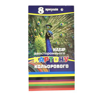 Картон кольоровий двосторонній А4, 8 кольорів, 8 аркушів, K2-CV-A4-8, для творчості