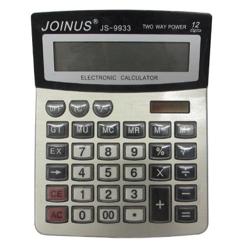 Калькулятор настільний JOINUS 9933, 12 розрядів, подвійне живлення, великі клавіші