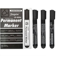 Маркер перманентный черный 8004, для бумаги, пластика, металла, с клипом, пулевидный наконечник