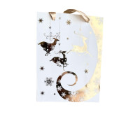 Подарочный пакет Новый год 23x18x10 см, плотный картон,  праздничный