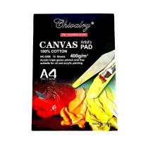 Полотно на картоні А4, 10 аркушів, 100% бавовна, потрійна ґрунтовка, для олії, акрилу