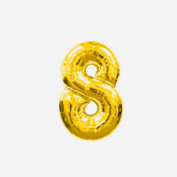 Шар фольгированый цифры "Восьмерка золотая" (8024-7-8, 1/1500/25, 1 метр)