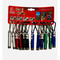 Ліхтар брелок з карабіном OQ-504  лазер і ультрафіолет 1/12