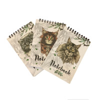 Блокнот А-6, " КОТИ" 80 сторінок,вєрхня пружина (клітинка)