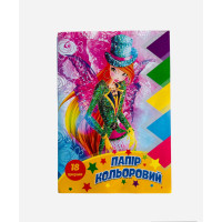 Кольоровий папір А4 - 18 листів. 9 кольорів (газетка)  -  BC1-A4-18-9-G