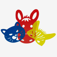 Маска-трафарет тварин набір з 3 шт мікс 1/200/10)