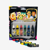 Краска для лица ,мелки для грима  на блистере 6цветов, 6,5см (8025-1) 1/288/24