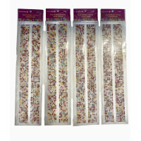 Наклейка стрази дрібні перлинні перли багатобарвні 12038-7 1лент 2,5*2*27,5см 1/3000/12