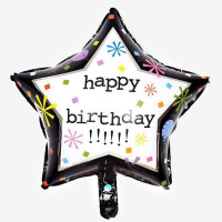 Шар фильгированый "Star Happy birthday" звезда черная (9036-30, 1/3000/50, 47*50см.) Шар фильгированый "Star Happy birthday" звезда черная (9036-30, 1/3000/50, 47*50см.)