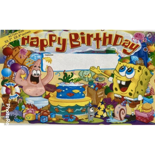 Банер Happy Birthday паперовий 850×580 мм, постер англійською мовою, прикраса для дня народження-4