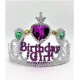 Корона дитяча «Birthday Girl» на день народження для дівчинки, сріблясто-малинова, святковий аксесуар іменинниці