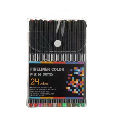 Лінери FINELINER 0.4 мм, 24 кольори, для скетчингу, креслення, дудлінга та малювання