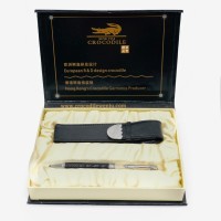 Подарунковий набір “Crocodile” – ручка зі стразами та футляром, преміум-канцелярія з поворотним механізмом