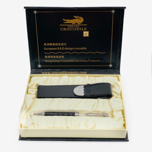 Подарунковий набір “Crocodile” – ручка зі стразами та футляром, преміум-канцелярія з поворотним механізмом