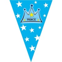 Гірлянда розтяжка «Happy Birthday» блакитна, 2.5 м, для декору свята
