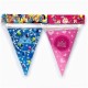 Гірлянда розтяжка «Happy Birthday» блакитна, 2.5 м, для декору свята