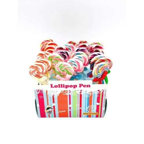 Ручка кулькова «Lollipop Pen» в стилі льодяник, синій колір, для школи та творчості-1