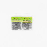Скріпки канцелярські металеві Pins & Clips, 28 мм, 70 шт, офісні скріпки для паперів, сталеві, кольорові