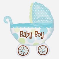 Куля фольгована Візок для хлопчиків 72×78 см для Baby Shower, декор