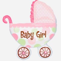 Куля фольгована Візок рожевий 72x78 см для Baby Shower