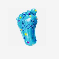 Фольгований кулька «Ступня» блакитний, 20x24 см, для Baby Shower