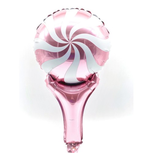 Фольгований кулька «Lollipop» (льодяник) пудровий, 28 см, для дитячого свята