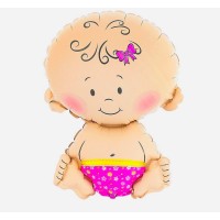 Фольгована куля «Small Baby Girl» міні-фігурка дівчинки, 20×24 см | Декор для baby shower, фотосесій (дівчатка)