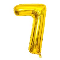 «Фольгована куля '7' золота 1 метр | Цифра на день народження | Прикраса свята | Куля-сімка з фольги | Gold number 7 balloon»