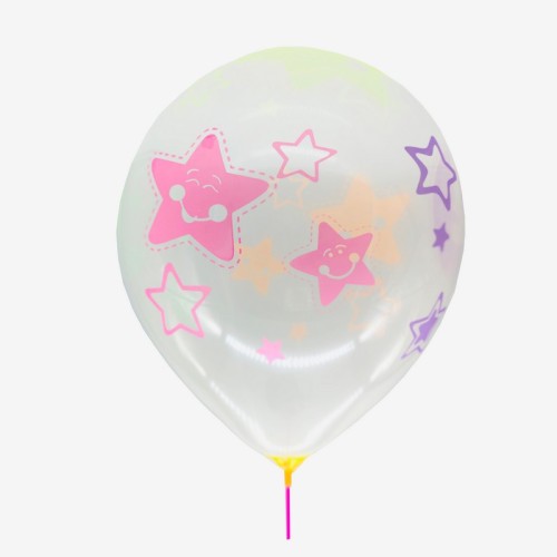 Набір латексних кульок «Balloons» 12 дюймів (30 см), 6 шт, неонові з малюнком-1