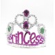 Корона дитяча святкова PRINCESS, срібна з малиновим, для дівчинки