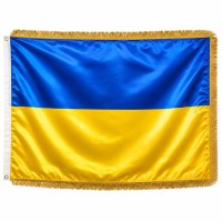 Прапор України з бахромою 90×150 см, синьо-жовтий, блискучий, поліестер