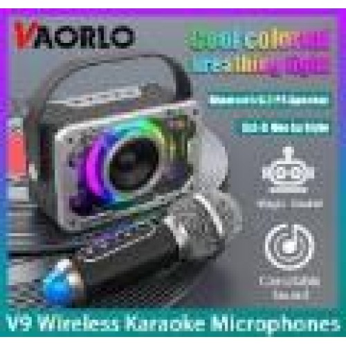 Колонка з мікрофоном V9 на акумуляторі, RGB, Bluetooth, USB, карта памяті
