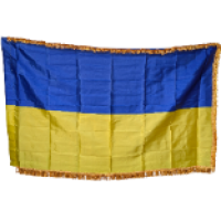 Прапор України 90*150см блискучий з бахрамой